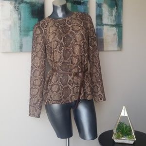 Michael Kors Sheer Snake Print Top